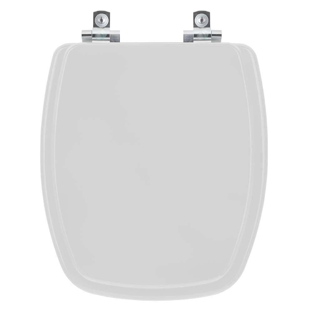 Assento Sanitário Soft Close Laguna Cinza Prata Para Vaso Hervy
