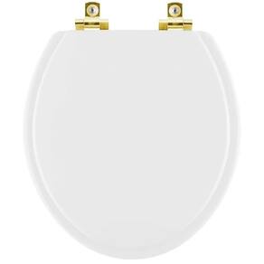 Assento Sanitário Soft Close Colonial Branco Para Vaso Hervy Com Ferragem Dourada