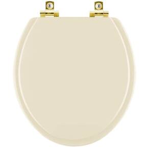 Assento Sanitário Soft Close Colonial Marfim Para Vaso Hervy Com Ferragem Dourada