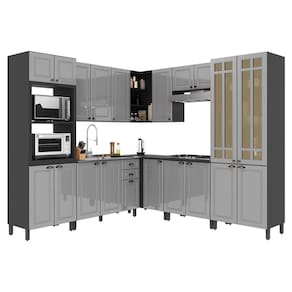 Cozinha Modulada de Canto Firenze 8 Peças com Torre Quente 2 Fornos - Indékes