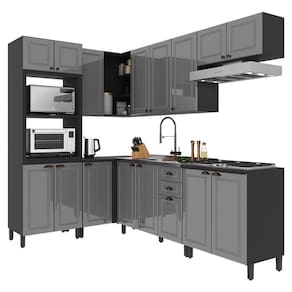Cozinha Modulada de Canto Firenze 7 Peças com Torre Quente 2 Fornos - Indékes