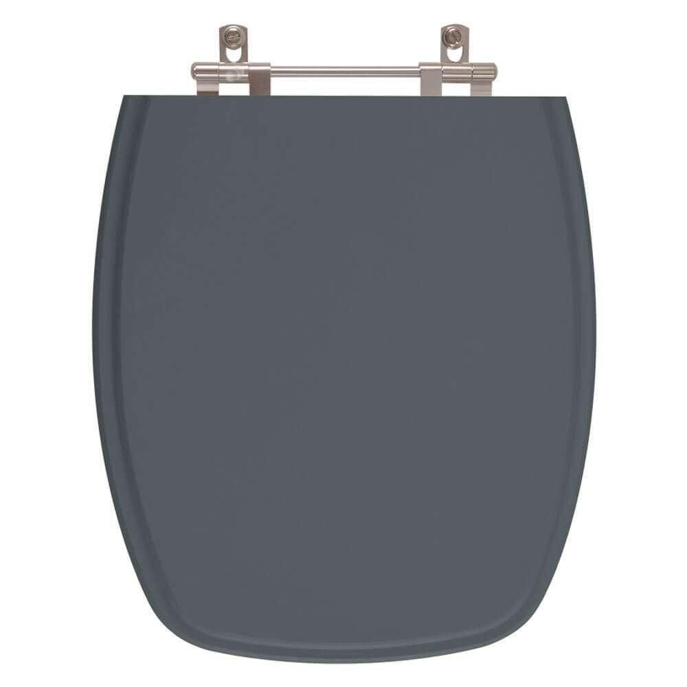 Assento Sanitário Laqueado Valentina Cinza Escuro Para Louça Santamarina