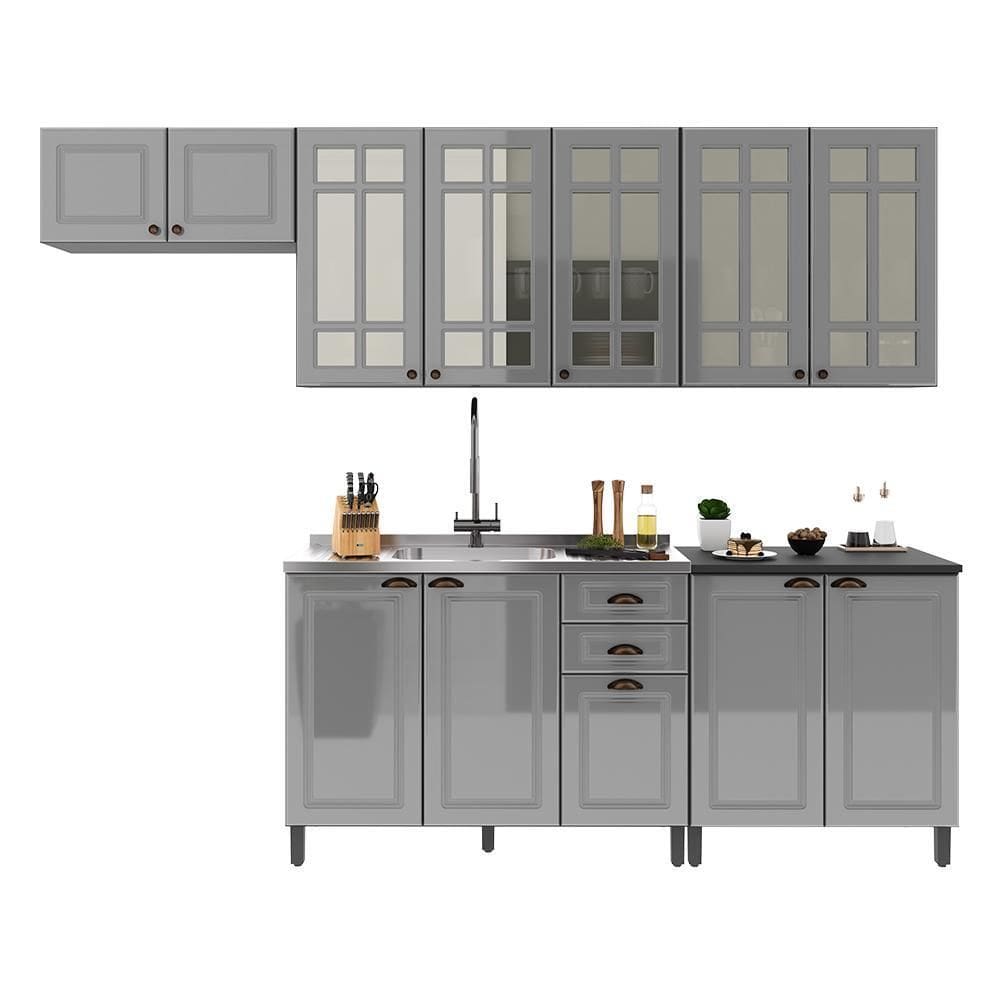Cozinha Modulada Firenze 5 Peças com Aéreo 120cm - Indékes