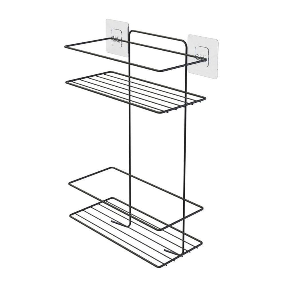 Porta Shampoo Duplo Banheiro Com Adesivo - Stolf Preto