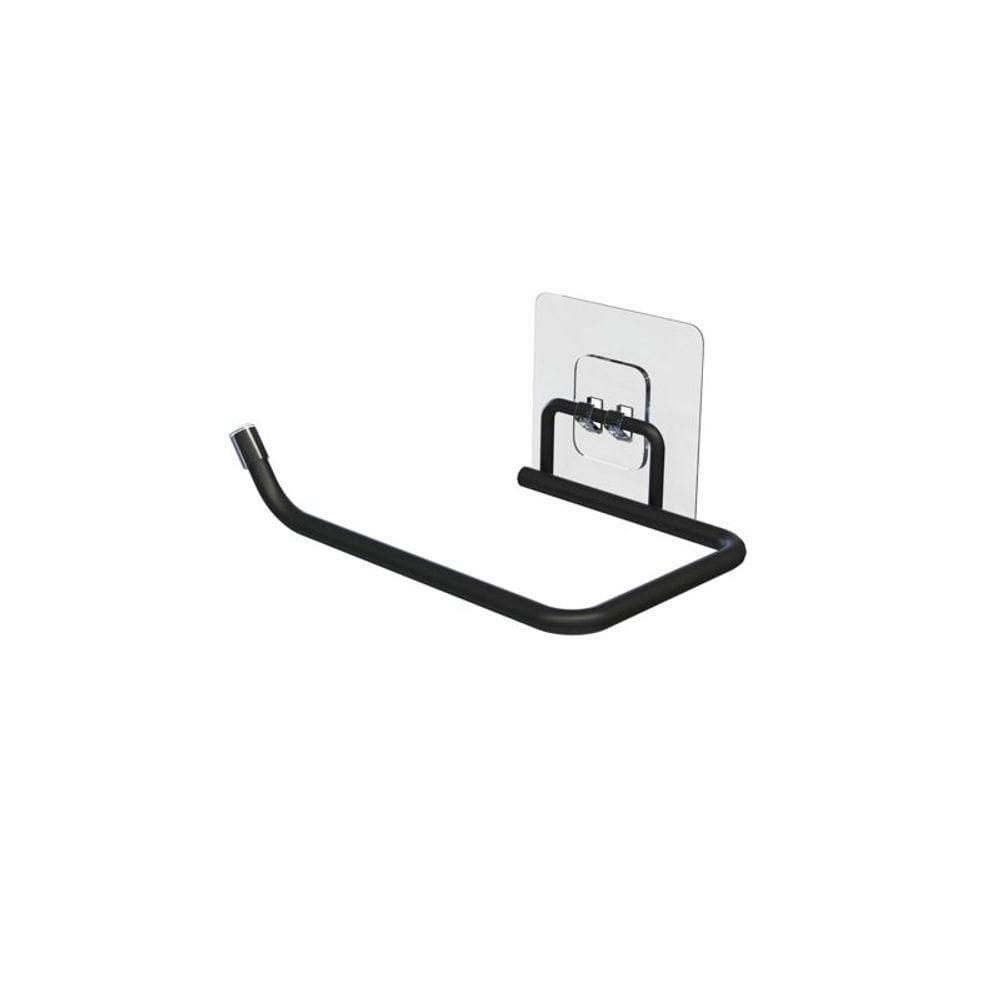 Porta Papel Higiênico Banheiro Com Adesivo - Stolf Preto