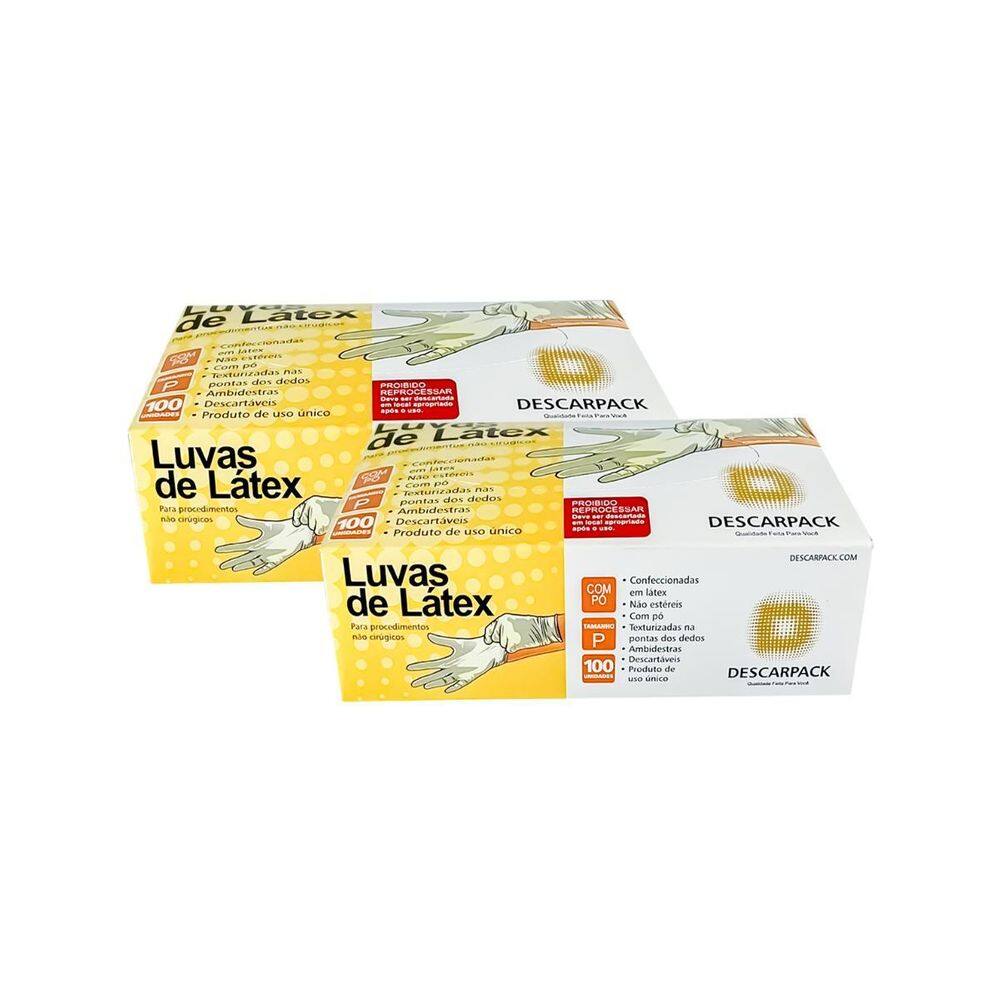 Kit Luva Látex Uso Geral Não Médico Pó Descarpack 200Un