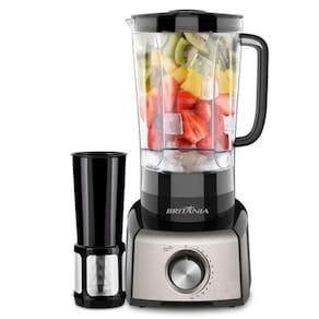 Liquidificador Britania 3L Turbo 12 Velocidades 1200W Preto Inox 220V