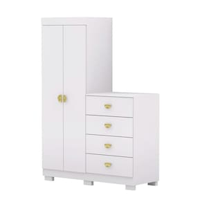 Guarda Roupa Cômoda 4 Gavetas 120cm Cristal Flex Branco - Vila Rica