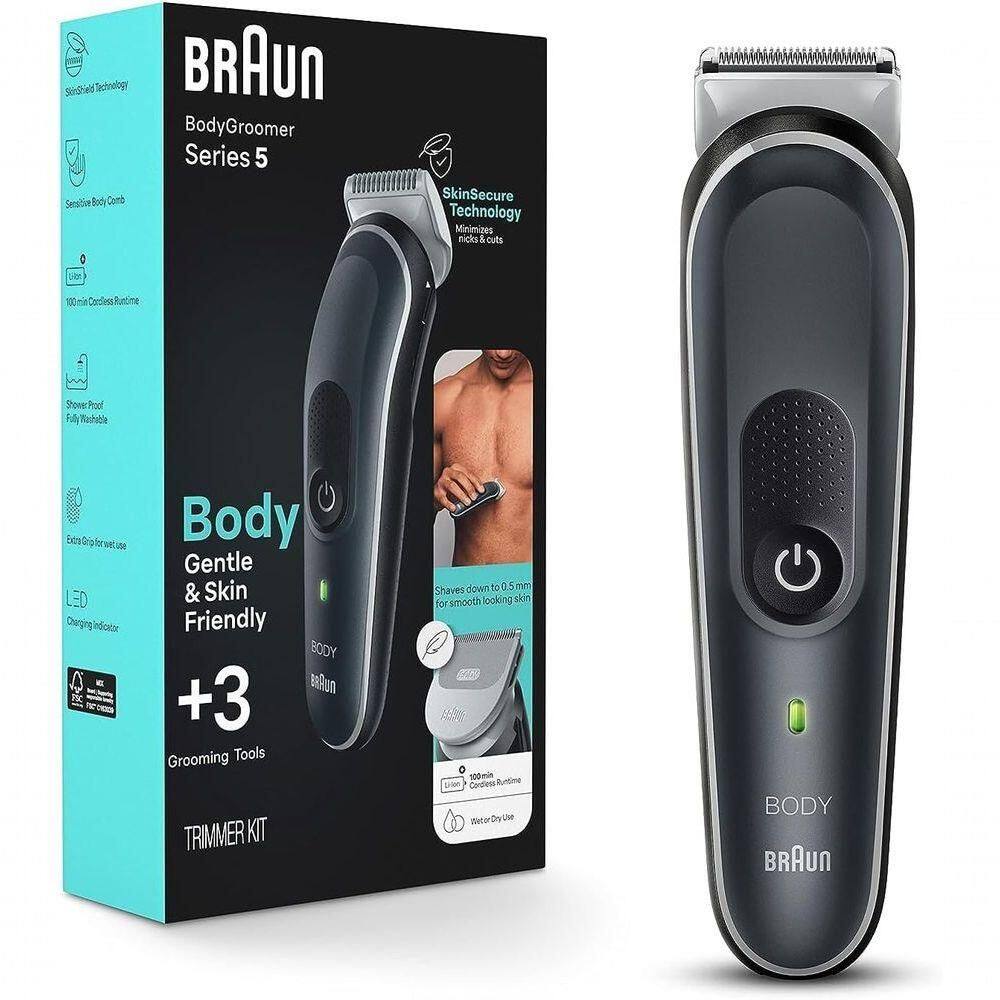 Braun Body Groomer 5 Bg5340 Para Homens Com Tecnologia Skinshield (preto)