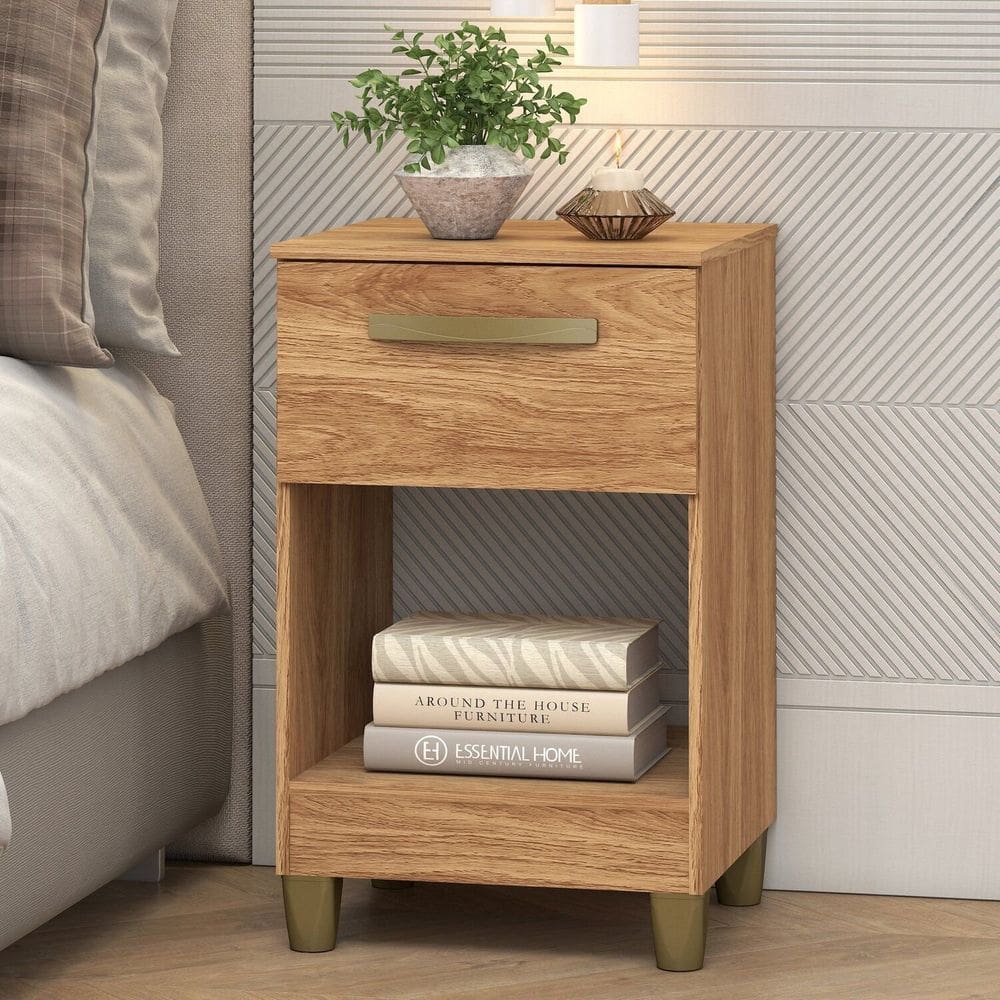 Mesa de Cabeceira Prada 1 Gaveta 62,2x38,5x37,5 Cm Mel