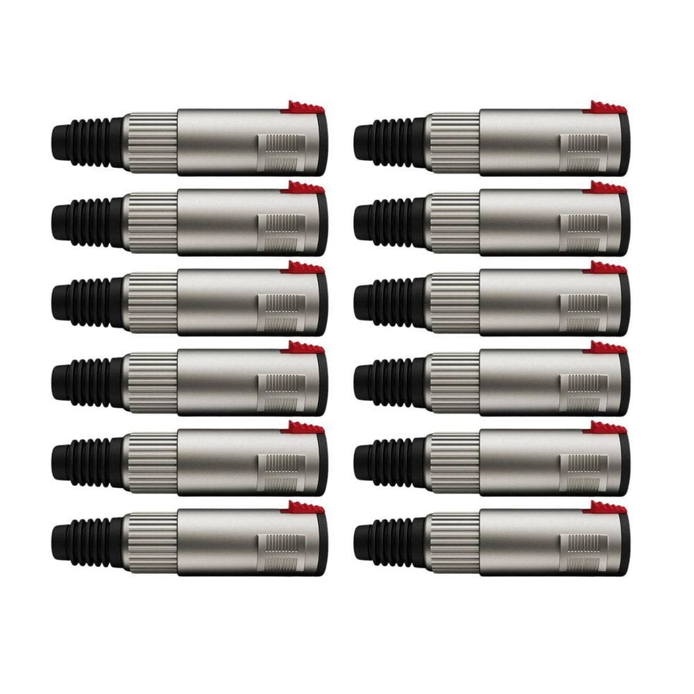 Kit 12 Conector P10 Fêmea 3 Polos Wireconex WC197
