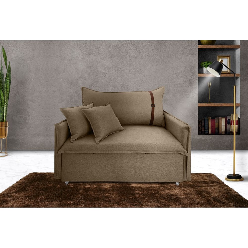 Poltrona Sofá-cama Valence Premium 140cm SoftGel 33 - Marrom