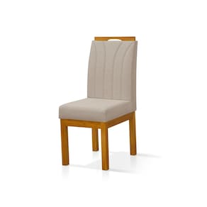 Conjunto 2 Cadeira para Sala de Jantar Portinari Pês Madeira Maciça Redenobre Cor: Bege