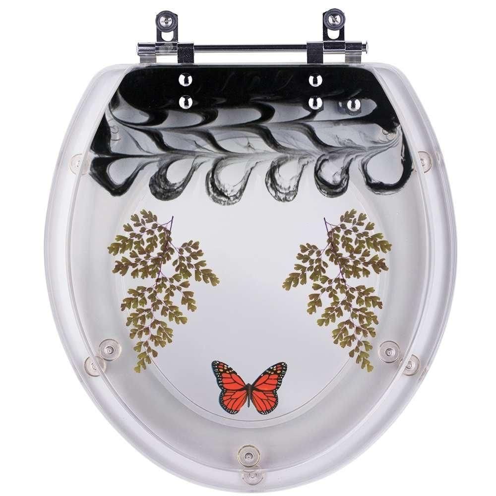 Tampa De Privada Poliester Oval Preto Dec Avenca Borboleta