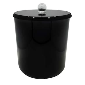 Lixeira Para Banheiro Preta Com Tampa Laqueada 6,2l 20x20cm