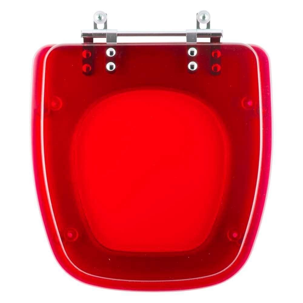 Assento Sanitário Poliester Fit Vermelho Transparente Para Vaso Celite
