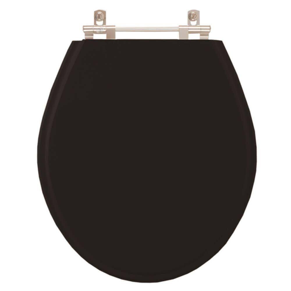Assento Sanitario Poliester Ravena Preto Para Vaso Deca