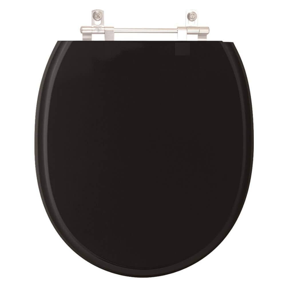 Assento Sanitario Poliester Village Preto Para Vaso Deca