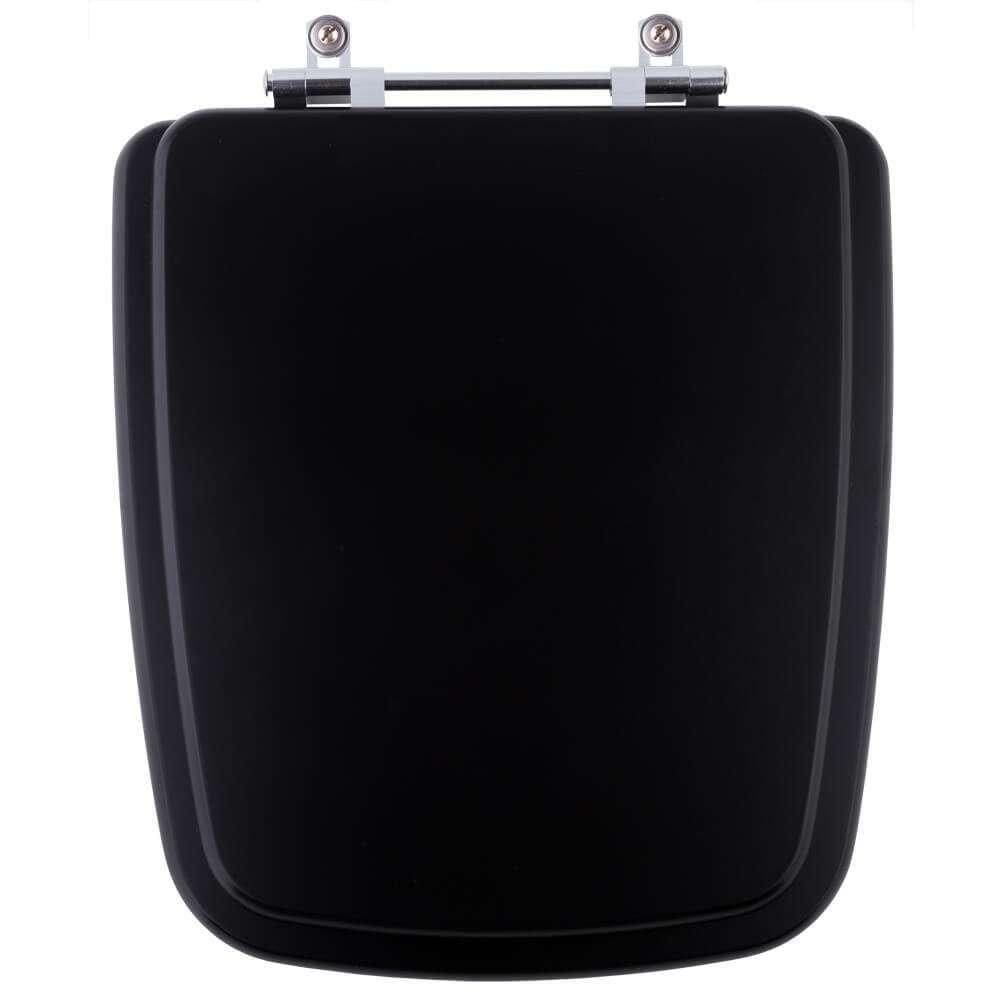 Assento Sanitário Poliester Boss Matte Black Preto Matte Para Vaso Incepa