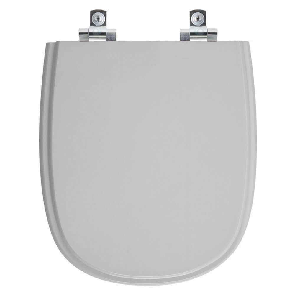 Assento Sanitário Soft Close Dona Beja Cinza Claro Para Vaso Santa Clara