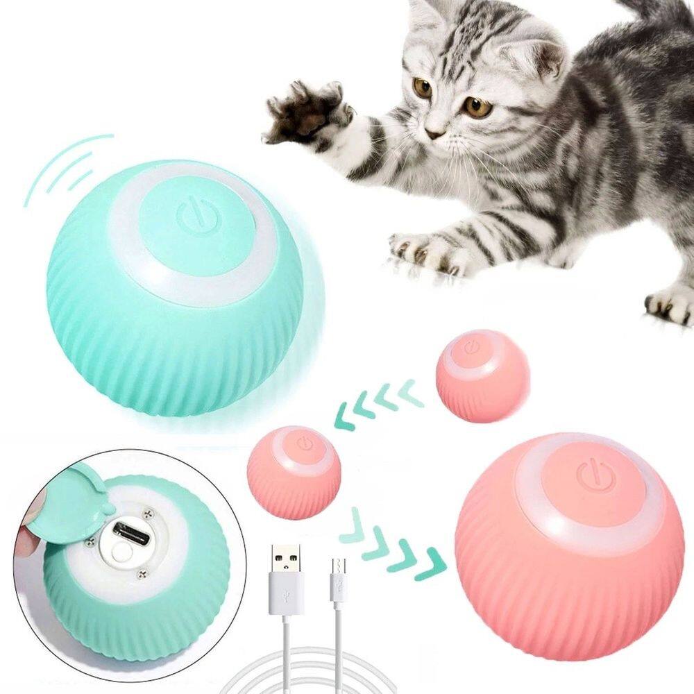 Bola Interativa para Gatos: Brinquedo Elétrico Automático com Recarga USB e Rotação