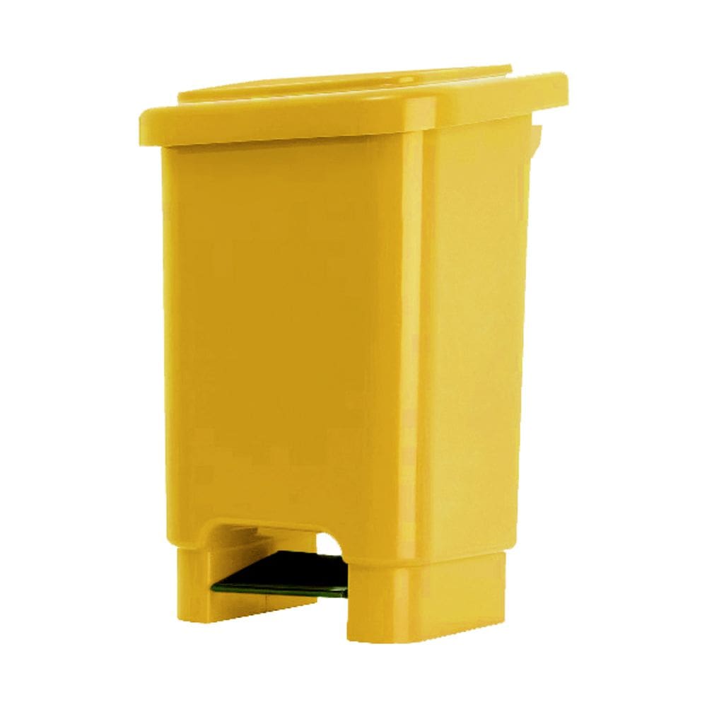 Lixeira Plastica 100L Com Pedal Amarelo