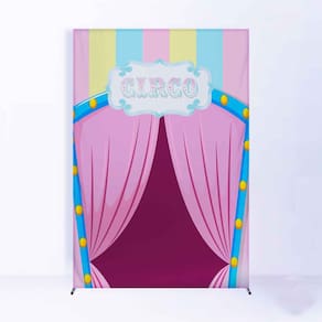 Painel de Festa Lateral com Forro Circo - Fera Print