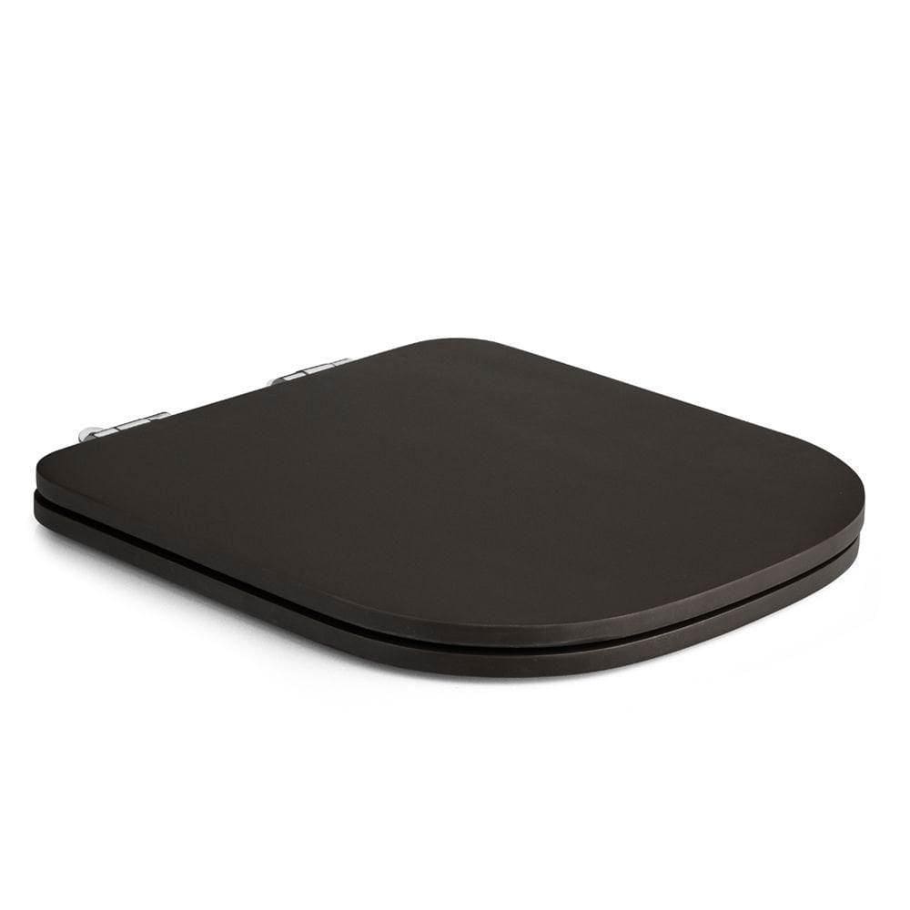 Assento Poliester Soft Close Piano Marrom Fosco Para Vaso Deca