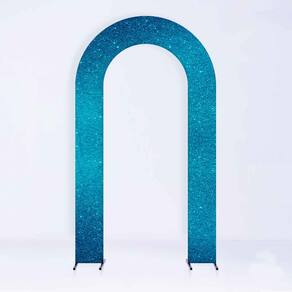 Painel de Festa em Arco com Forro Brilho Azul Turquesa 1,25 metros - Fera Print