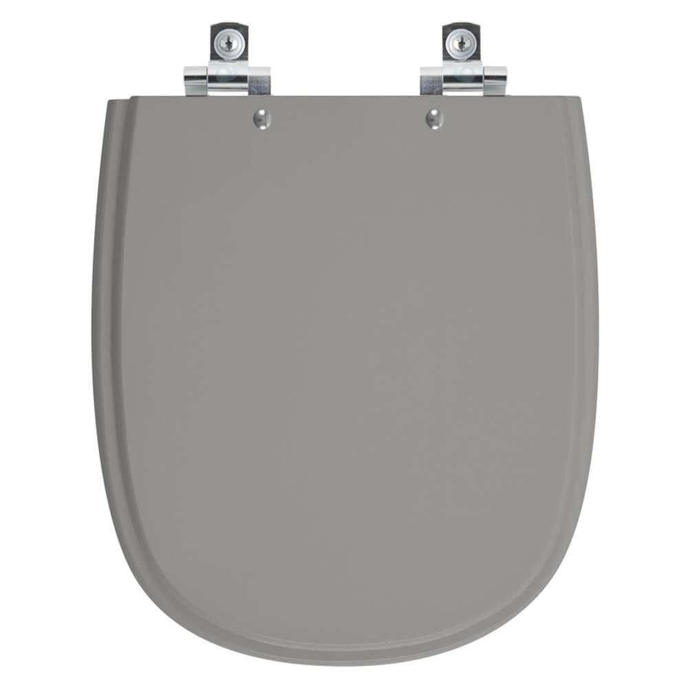 Assento Sanitário Soft Close Dona Beja Cinza Escuro Para Vaso Santa Clara