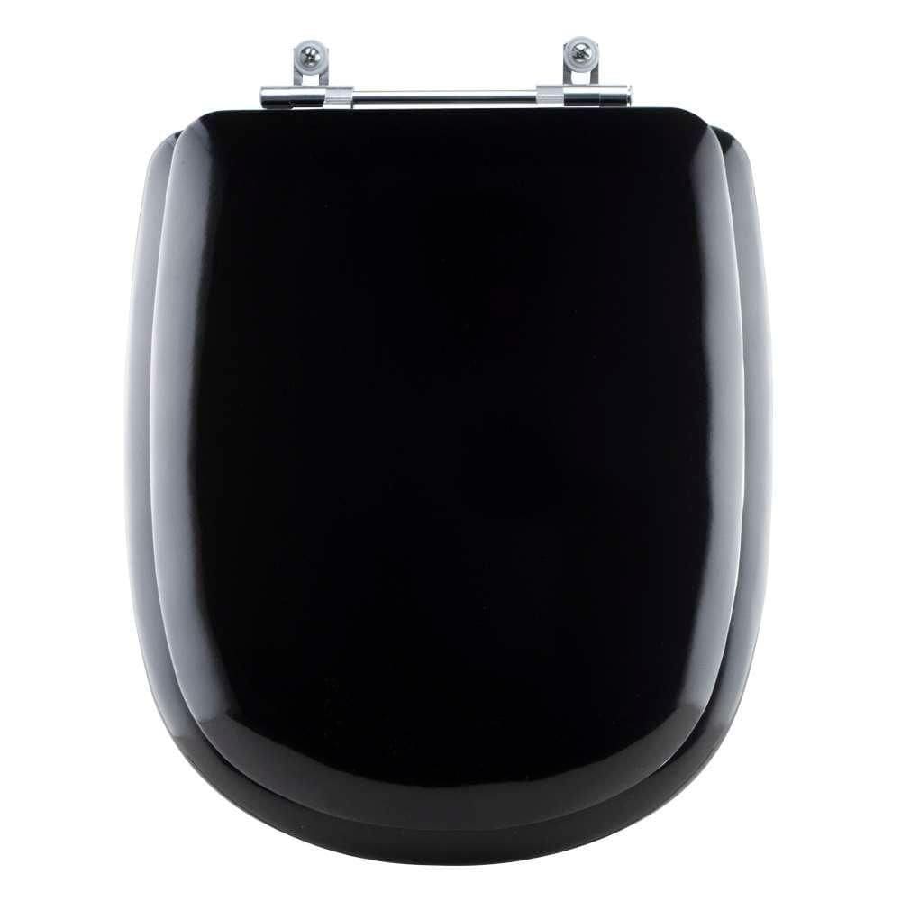 Assento Sanitário Almofadado Paris Preto Para Vaso Ideal Standard