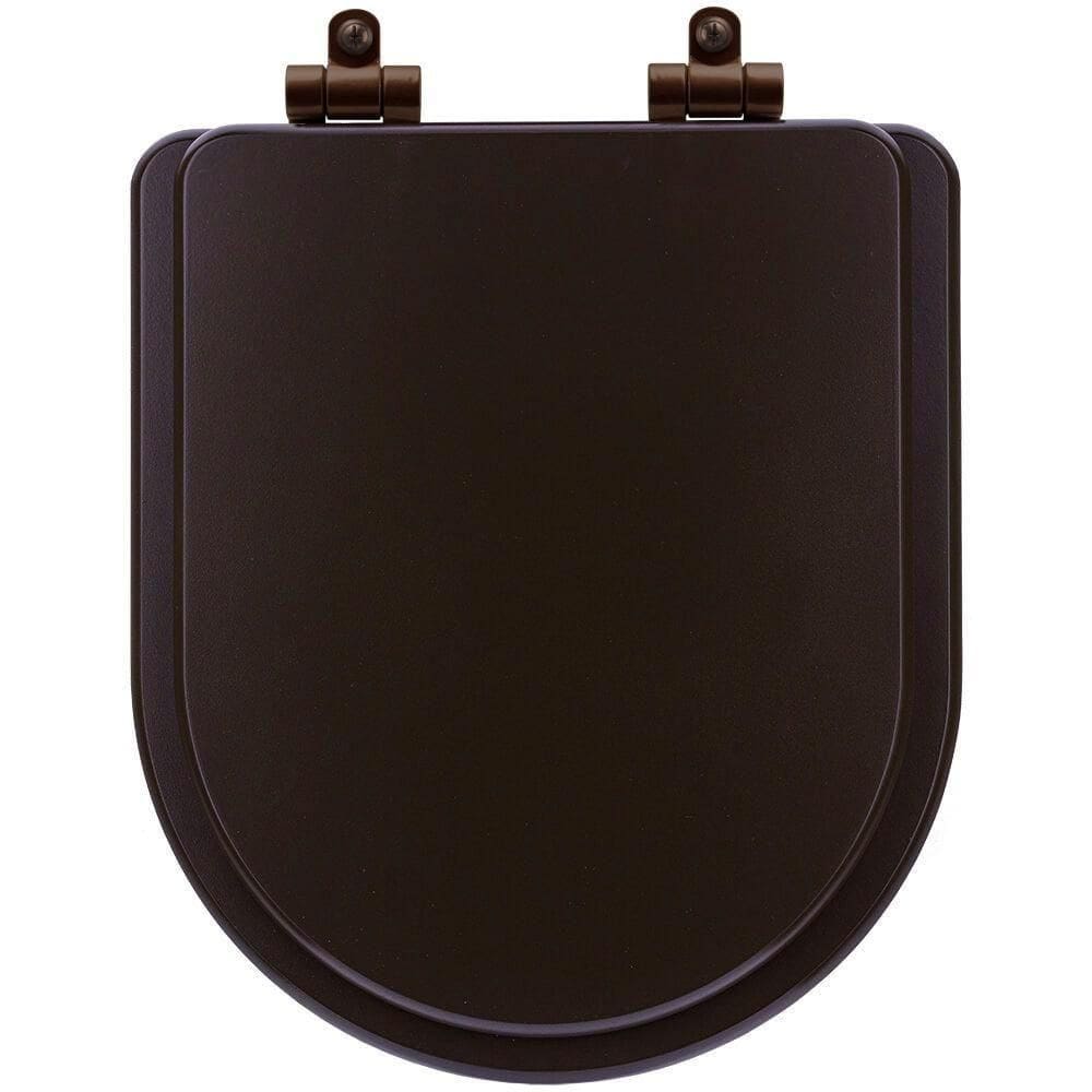 Assento Sanitário Poliéster Soft Close Nuova Marrom Fosco Para Vaso Deca Com Ferragem Marrom