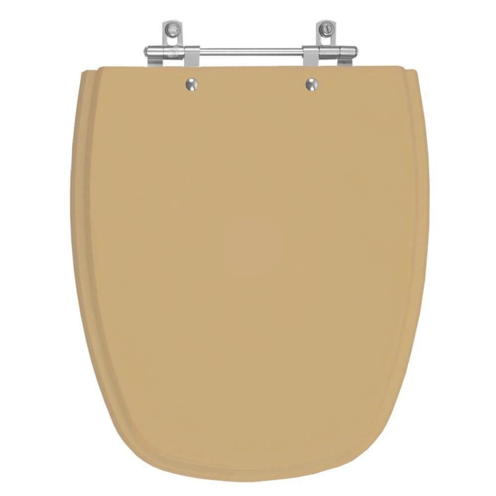 Assento Sanitário Poliester Monte Carlo Bege Castor Para Vaso Deca