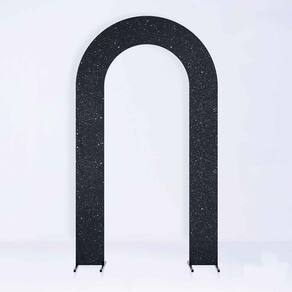 Painel de Festa em Arco com Forro Brilho Preto 1,50 metros - Fera Print