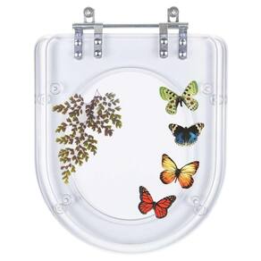 Tampa De Vaso Poliéster Decorada Borboleta Carrara Transparente Para Louça Deca
