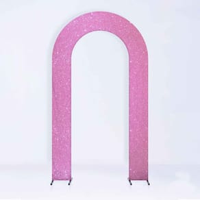 Painel de Festa em Arco com Forro Brilho Rosa 1,50 metros - Fera Print