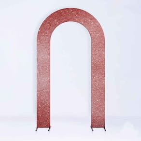 Painel de Festa em Arco com Forro Brilho Terracota 1,50 metros - Fera Print