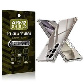 Capa Capinha Galaxy S25 Ultra + Película de Vídro 3D Blindada - Armyshield