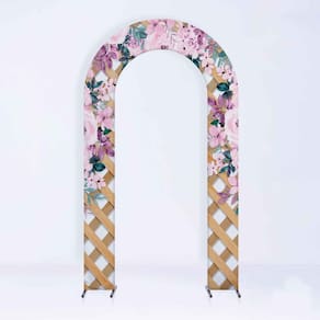 Painel de Festa em Arco com Forro Floral 1,50 metros - Fera Print