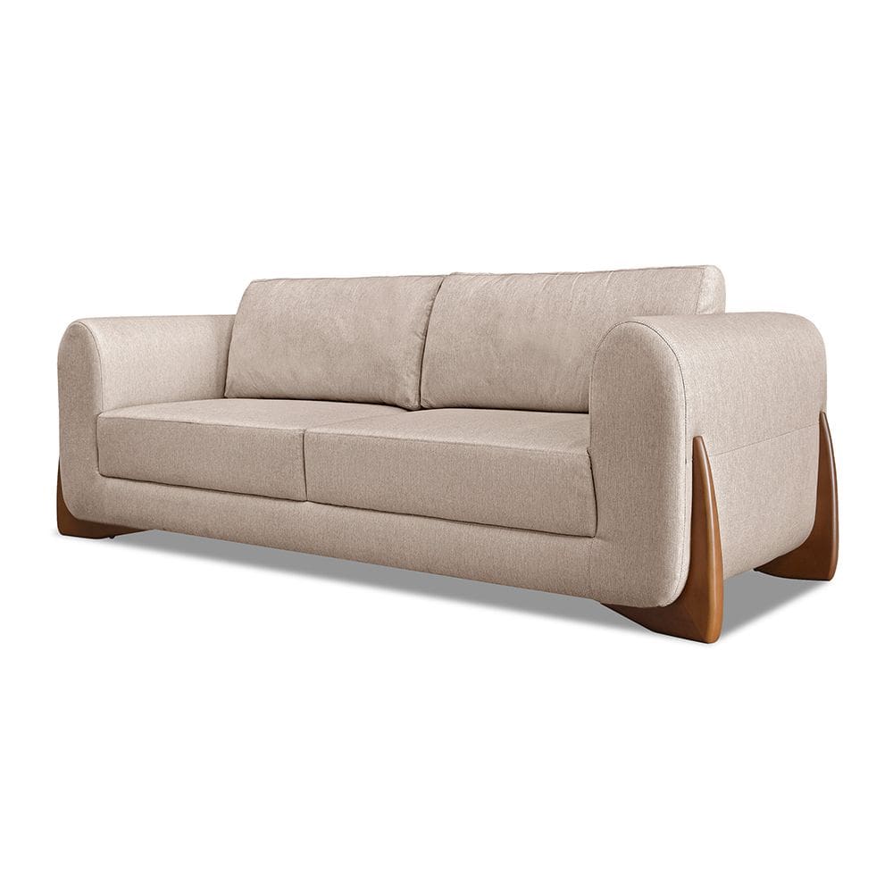Sofá Jobim 3 Lugares 2,00 Linho Rustico Areia - Lucadi Home
