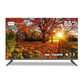 Smart TV 65 HQ 4K com Conversor Digital Externo 3 HDMI 2 USB WI-FI Design Slim Tela Frameless