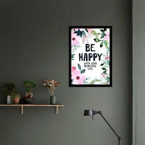 Quadro Be Happy 24X18Cm - Com Vidro