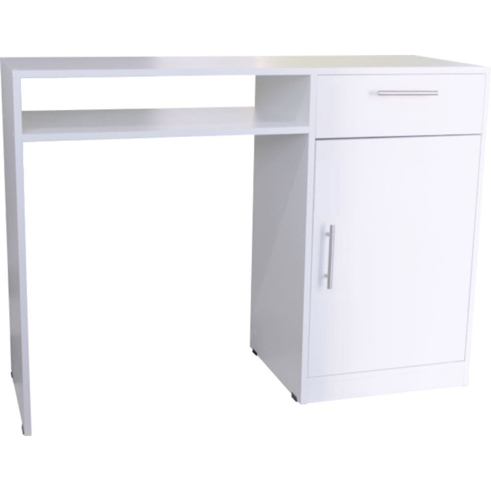 Mesa Multiuso Manicure Escritório Com Gaveta e Porta Branco Cód.700