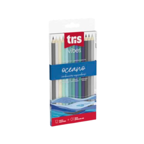 Lápis de cor Tris Vibes Oceano paleta especial 12 cores