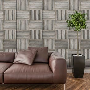 Papel De Parede Adesivo Bloco  3d De Madeira Lavável Cozinha  3 metros
