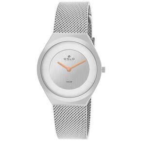 Relógio Oslo Feminino Ref: Ofbsssvs0002 B1sx Slim Solar Prateado
