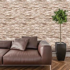Papel de Parede Adesivo Pedra Canjiquinha Rustica Lavável Cozinha 3 metros