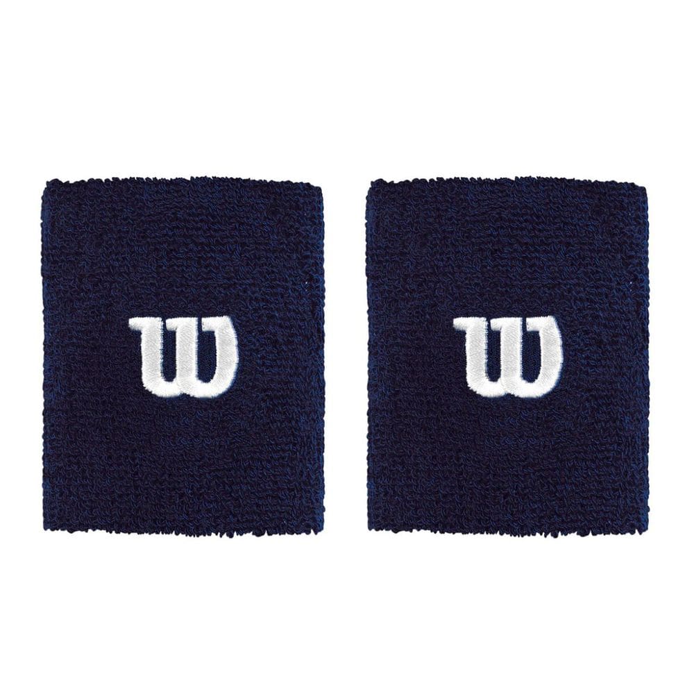 1 Par de Munhequeira Esporte Unissex Tam M Logo Bordado Azul Marinho Wilson