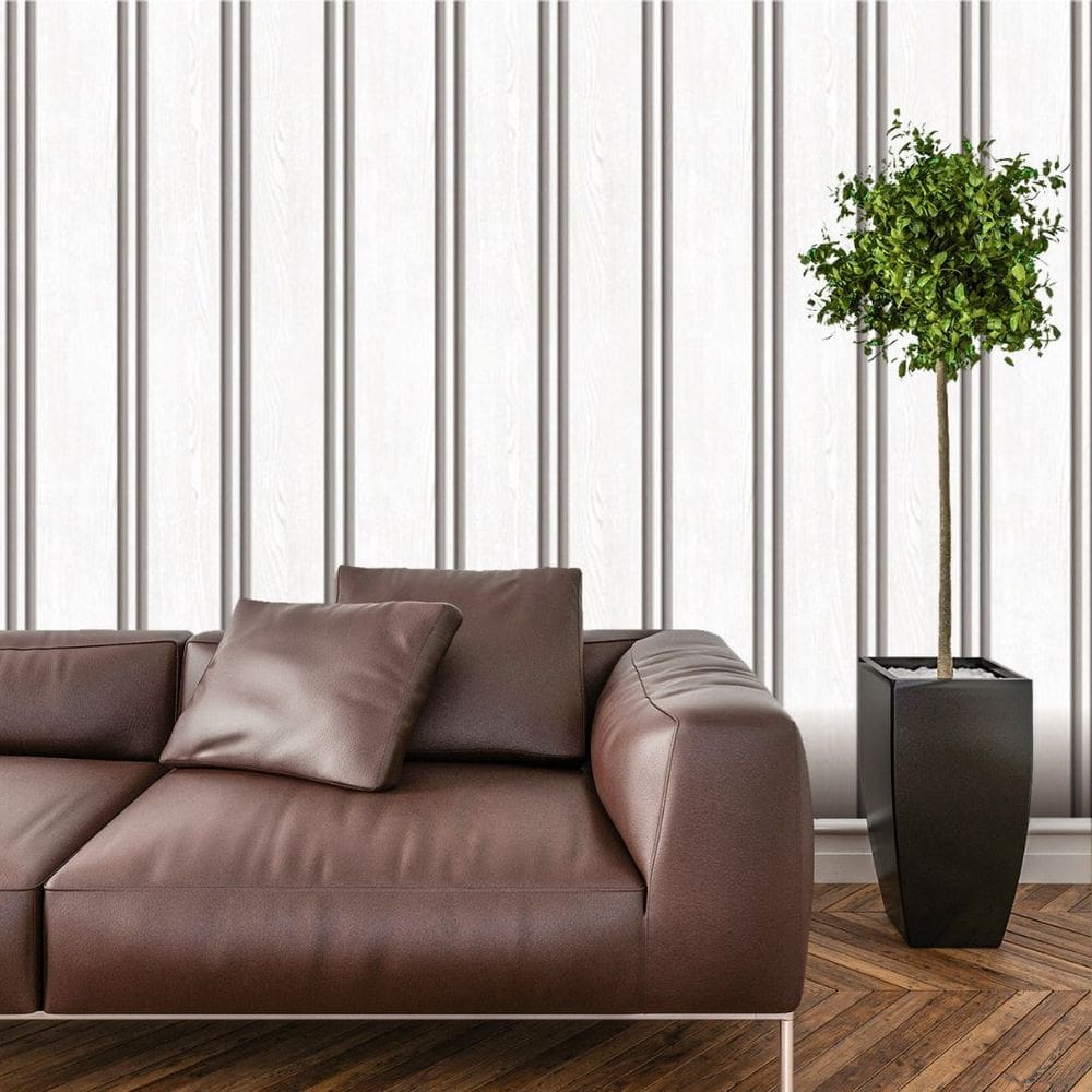 Papel de Parede Adesivo Ripado Madeira Lavável Sala Quarto Cozinha 3 metros