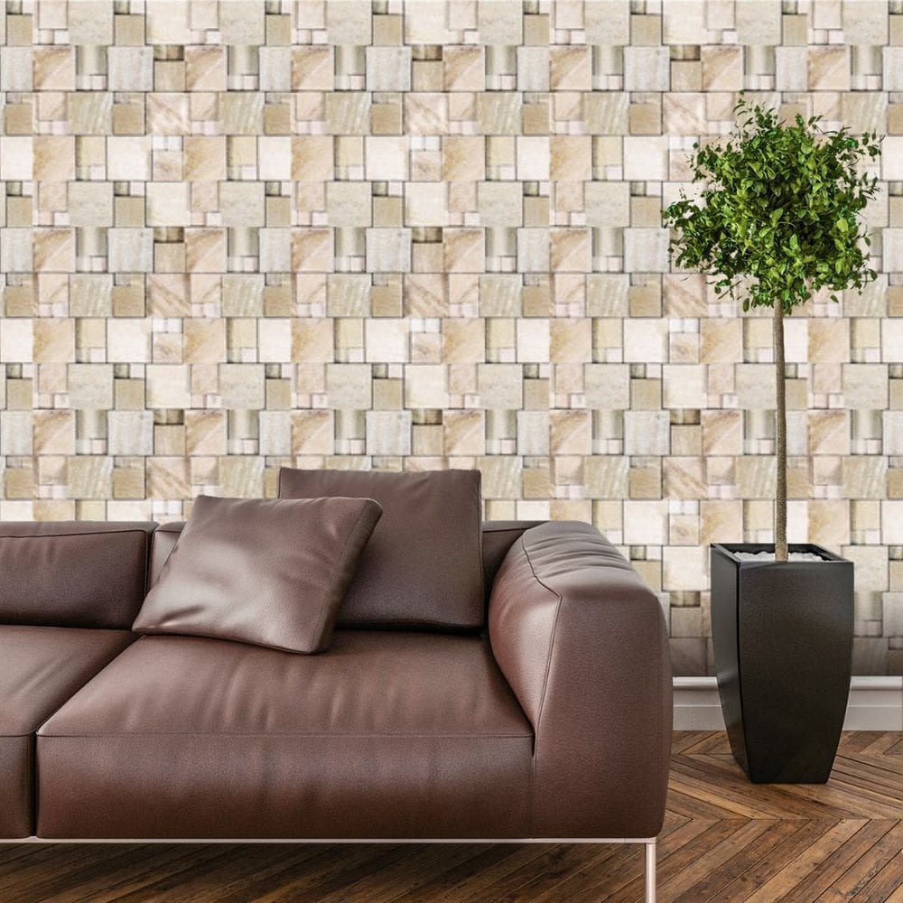 Papel de Parede Adesivo Bloco 3d Pedra Lavável Sala Quarto Cozinha 3 metros